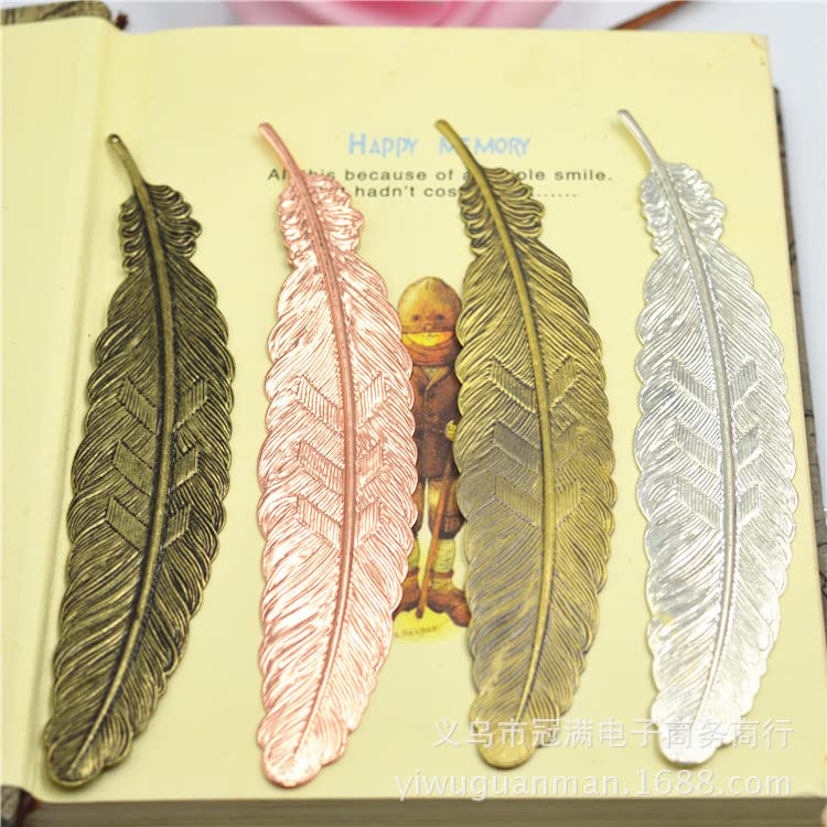 Nebel 14 Pieces Metal Bookmarks Feather Bookmarks Metal Feather Bookmarks Perfect Gift for Woman and Kids