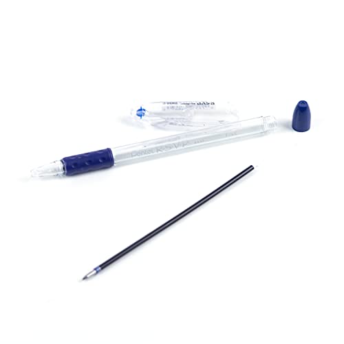 Pentel® R.S.V.P.® Ballpoint Pens, Fine Point, 0.7 mm, Clear Barrel, Blue Ink, Pack of12