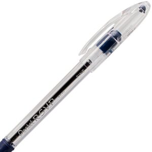 Pentel® R.S.V.P.® Ballpoint Pens, Fine Point, 0.7 mm, Clear Barrel, Blue Ink, Pack of12