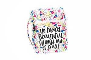 women and girls large medium size bible cover – bible carrying case – bible bag – gift for baptism beauty from the dust mosaic colorful bible cover