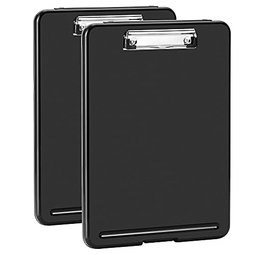 Amazon Basics Plastic Storage Clipboard,Black, 2-Pack