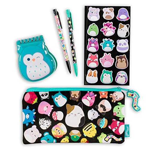 Fashion Angels Squishmallows Stationery Set - Includes Squishmallows Spiral Notebook, 2 Mechanical Pencils with Lead, Squishmallows Stickers and a Pencil Pouch - Join The Squish Squad - Ages 8 and Up