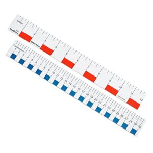 hand2mind 12 inch flexible safe-t plastic beginner rulers, set of 12