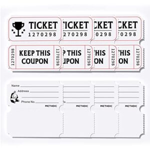 Methdic 2" x 2" 2000 Raffle Tickets Double Roll for Events, Entry, Class Reward, Fundraiser & Prizes Tickets