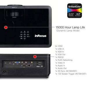 InFocus IN138HDST Projector, Black, 1920 x 1080