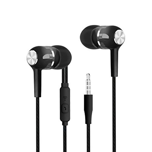 D-GROEE Earbuds Earphones, Wired Headphones in Ear, S12 Universal 3.5mm Earphone Wired Earbuds with Mic for Phone Black with Mic