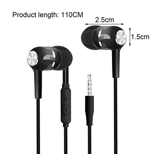 D-GROEE Earbuds Earphones, Wired Headphones in Ear, S12 Universal 3.5mm Earphone Wired Earbuds with Mic for Phone Black with Mic