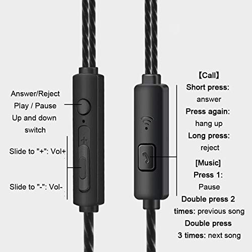 D-GROEE Earbuds Earphones, Wired Headphones in Ear, S12 Universal 3.5mm Earphone Wired Earbuds with Mic for Phone Black with Mic