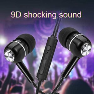 D-GROEE Earbuds Earphones, Wired Headphones in Ear, S12 Universal 3.5mm Earphone Wired Earbuds with Mic for Phone Black with Mic