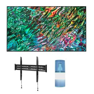 SAMSUNG QN55QN90BAFXZA 55" QLED Quantum Matrix Neo 4K Smart TV with a Walts FIXED-MOUNT-43-90 TV Mount for 43-90 Inch Compatible TVs and Walts HDTV Screen Cleaner Kit (2022)