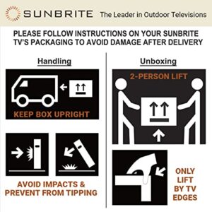 SunBrite 43-Inch Outdoor Television 4K with HDR - Signature 2 Series - for Partial Sun SB-S2-43-4K-BL (43-inch, Black)