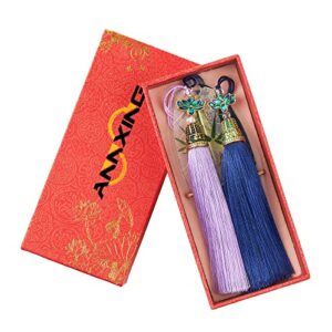 annxing leaf carving bookmarks for women craft unique gift with tassels ctue lover book marks for reader men and kids creative leaf carving 2pcs, green