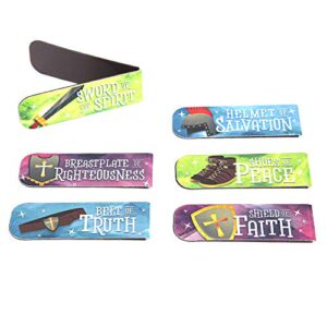 armor of god magnetic bookmarks, 6 bookmarks