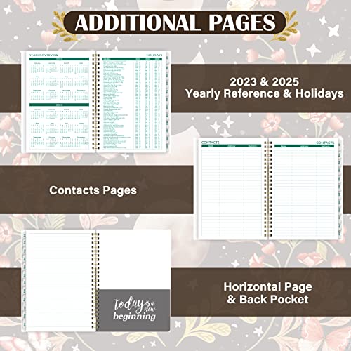 2023-2024 Planner - Academic Planner 2023-2024 with Tabs, 6.3" x 8.4", July 2023 - June 2024, Weekly and Monthly Planner 2023-2024 with Back Pocket + Thick Paper + Twin-Wire Binding - Moon