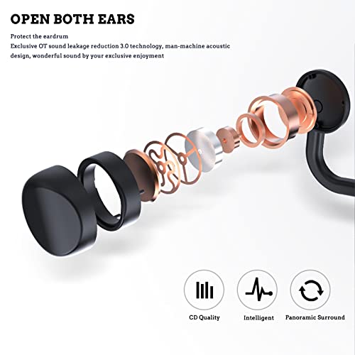 goargin Bone Conduction Headphones Open Ear Headphones Bluetooth 5.0 Sports Wireless Earphones with Built-in Mic, Sweat Resistant Headset for Running, Cycling, Hiking, Driving