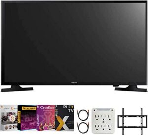 samsung un32m4500b 32″-class hd smart led tv bundle with premiere movies streaming + 19-45 inch tv flat wall mount + 2x 6ft 4k hdmi 2.0 cable + 6-outlet surge adapter