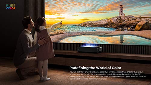 Hisense 120L5F Laser Cinema 4K Ultra Short Throw Laser Projector with 120” ALR Screen | 2700 ANSI Lumens | Android TV | HDR10 | Built-in Alexa and Google Assistant