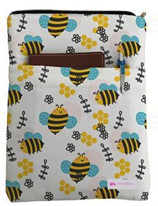 bees book sleeve – book cover for hardcover and paperback – book lover gift – notebooks and pens not included