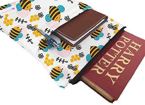 Bees Book Sleeve - Book Cover for Hardcover and Paperback - Book Lover Gift - Notebooks and Pens Not Included