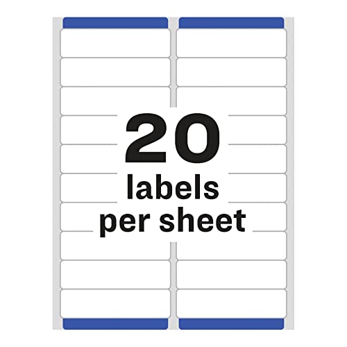 Avery Easy Peel Address Labels for Laser Printers 1" x 4", Box of 2,000 (5161)