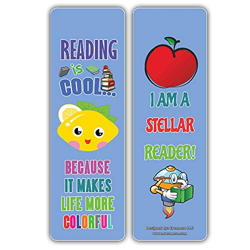 Creanoso Cool Fruit Reading Sayings Bookmarks (30-Pack) – Cool Gift Token for Kids, Boys & Girls, Teens – Party Favors Supplies – Book Reading Rewards Incentive – Great Giveaways Set – Page Binder