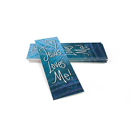 Jesus Loves Me, Ephesians 3:18, Bulk Pack of 25 Christian Bookmarks for Kids, Childrens Bible Verse Book Markers, Sunday School Prizes with Memory Verses, Scripture Gifts for Kids & Youth