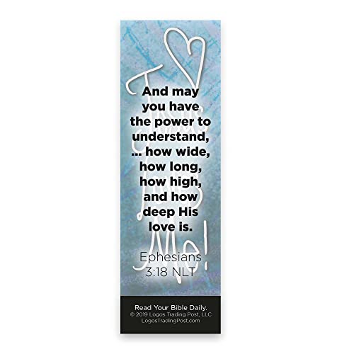 Jesus Loves Me, Ephesians 3:18, Bulk Pack of 25 Christian Bookmarks for Kids, Childrens Bible Verse Book Markers, Sunday School Prizes with Memory Verses, Scripture Gifts for Kids & Youth