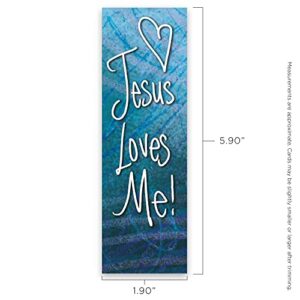 Jesus Loves Me, Ephesians 3:18, Bulk Pack of 25 Christian Bookmarks for Kids, Childrens Bible Verse Book Markers, Sunday School Prizes with Memory Verses, Scripture Gifts for Kids & Youth