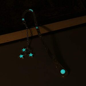 Rhfemd Glow in The Dark Luminous Bookmarker Stars Bookmark Label School Office Stationery