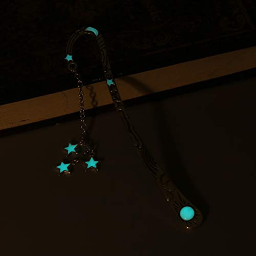 Rhfemd Glow in The Dark Luminous Bookmarker Stars Bookmark Label School Office Stationery