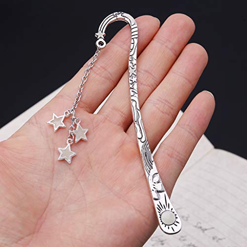 Rhfemd Glow in The Dark Luminous Bookmarker Stars Bookmark Label School Office Stationery