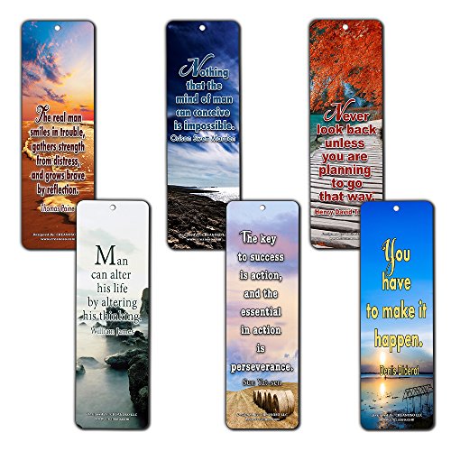 Creanoso Inspirational and Motivational Sayings Book Reading Bookmarks (30-Pack) – Essential Inspiring Reading Collection Pack for Men, Women, Adults, Book Lovers, Bookworms