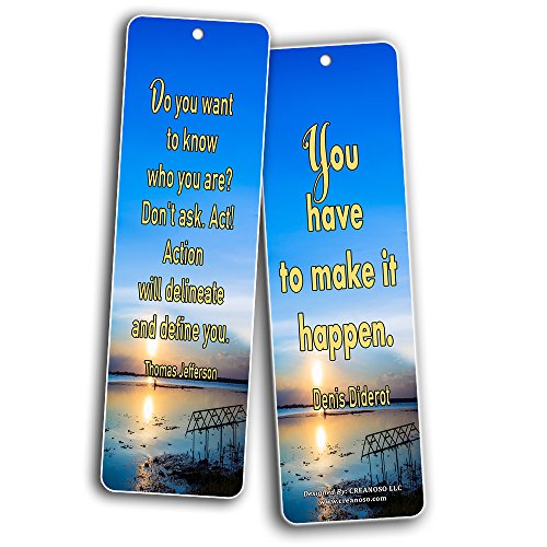 Creanoso Inspirational and Motivational Sayings Book Reading Bookmarks (30-Pack) – Essential Inspiring Reading Collection Pack for Men, Women, Adults, Book Lovers, Bookworms