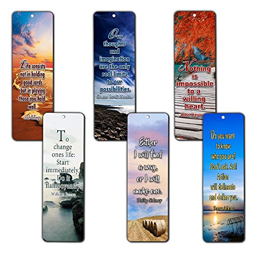 Creanoso Inspirational and Motivational Sayings Book Reading Bookmarks (30-Pack) – Essential Inspiring Reading Collection Pack for Men, Women, Adults, Book Lovers, Bookworms