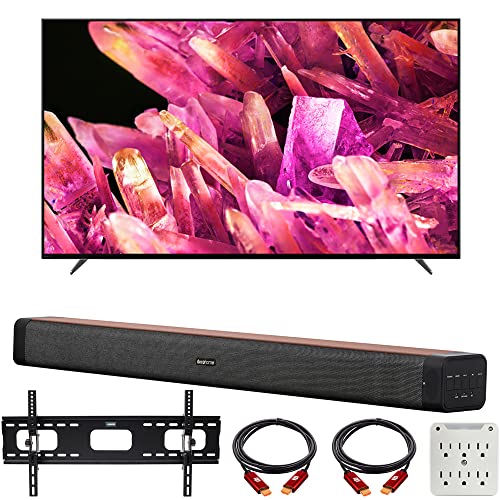 Sony XR75X90K Bravia XR 75" X90K 4K HDR Full Array LED Smart TV (2022 Model) Bundle with Deco Home 60W 2.0 Channel Soundbar, 37"-100" TV Wall Mount Bracket Bundle and 6-Outlet Surge Adapter