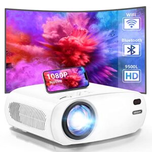[upgraded] wifi bluetooth projector, vidoka native 1080p video projectors with dust filter & sleep timer, 4k supported portable outdoor movie projector for phone/iphone/android, carry bag included