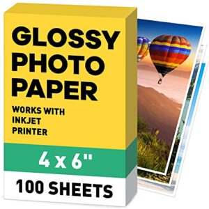 photo paper 4×6 glossy (100 sheets) photo paper for printer – works with inkjet printer – picture paper for printer – copy paper photo quality // paper plan