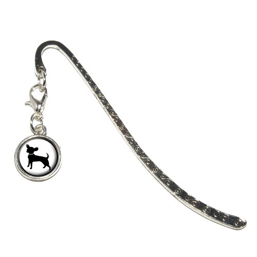 Chihuahua Metal Bookmark Page Marker with Charm