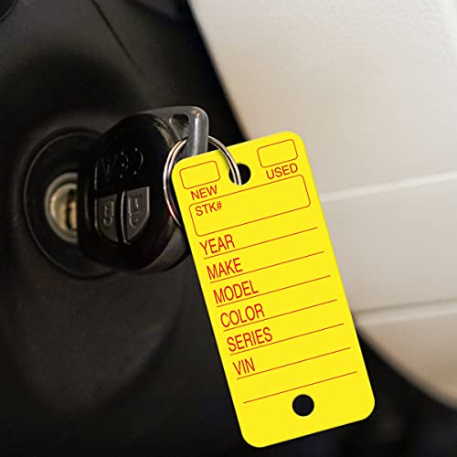 Versa-Tags Poly Key Tags Tear Proof Design Perfect for Car Truck Or RV Dealerships 250 Per Box (Yellow)