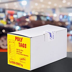 Versa-Tags Poly Key Tags Tear Proof Design Perfect for Car Truck Or RV Dealerships 250 Per Box (Yellow)