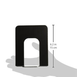 School Smart Non Skid Bookends - Standard Size - Set of Two - Black