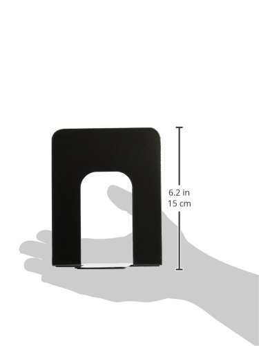 School Smart Non Skid Bookends - Standard Size - Set of Two - Black