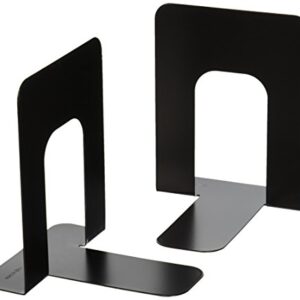 School Smart Non Skid Bookends - Standard Size - Set of Two - Black