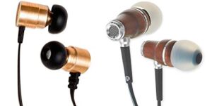 symphonized on nrg 3.0 wood earbuds wired, in ear headphones and mtl earbuds dual driver heavy bass premium in-ear noise-isolating headphones