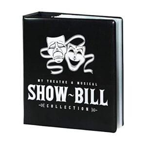 show-bill/playbill binder for broadway and theatre show-bills, comes with 20 sheet protectors to hold and organize all your playbills, d-ring, black, by ring binder depot
