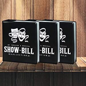 Show-Bill/Playbill Binder for Broadway and Theatre Show-Bills, Comes with 20 Sheet Protectors to Hold and Organize All Your Playbills, D-Ring, Black, by Ring Binder Depot