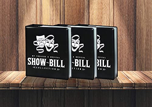 Show-Bill/Playbill Binder for Broadway and Theatre Show-Bills, Comes with 20 Sheet Protectors to Hold and Organize All Your Playbills, D-Ring, Black, by Ring Binder Depot