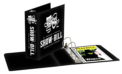 Show-Bill/Playbill Binder for Broadway and Theatre Show-Bills, Comes with 20 Sheet Protectors to Hold and Organize All Your Playbills, D-Ring, Black, by Ring Binder Depot