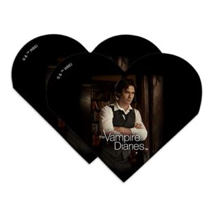 the vampire diaries damon heart faux leather bookmark – set of 2