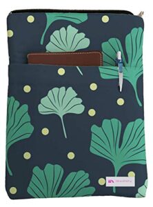 gingko book sleeve – book cover for hardcover and paperback – book lover gift – notebooks and pens not included